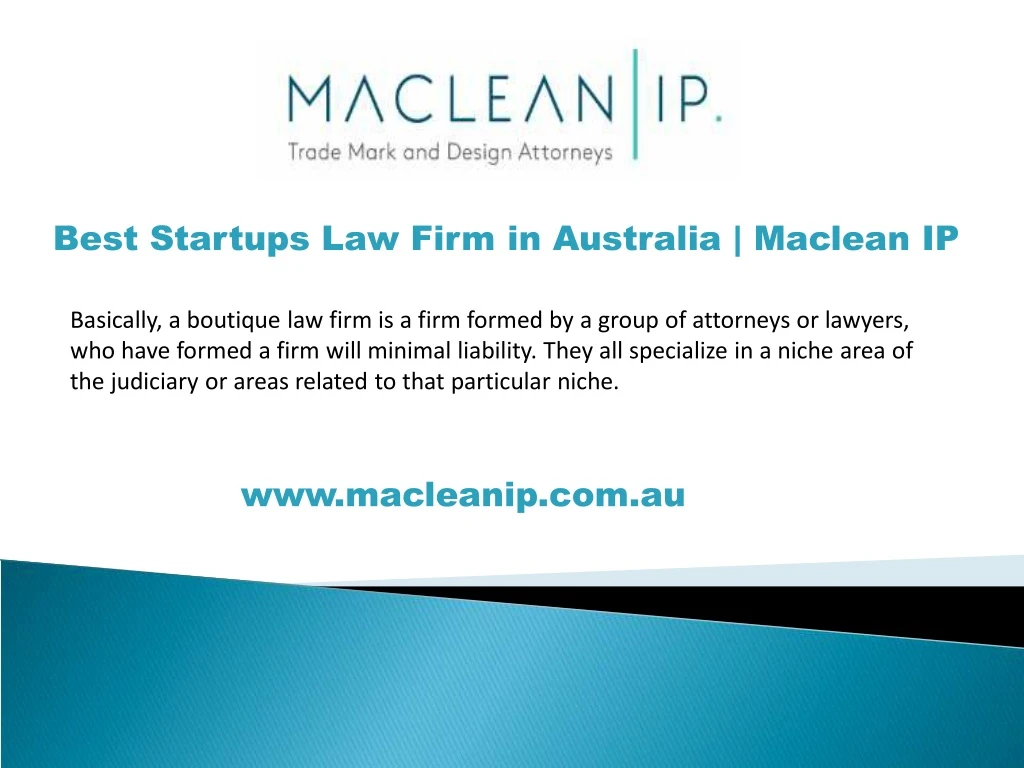 best startups law firm in australia maclean ip