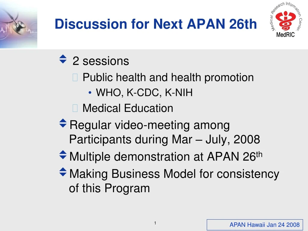 discussion for next apan 26th