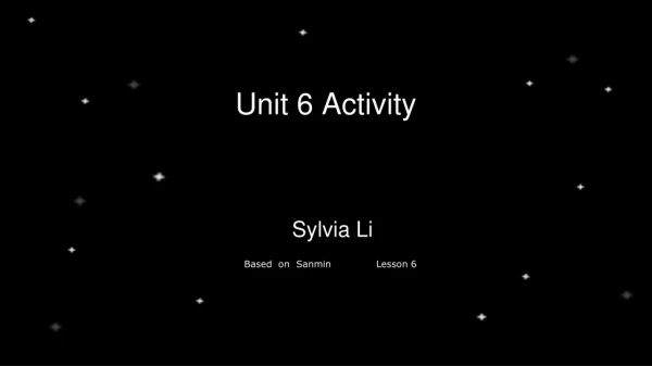 Unit 6 Activity