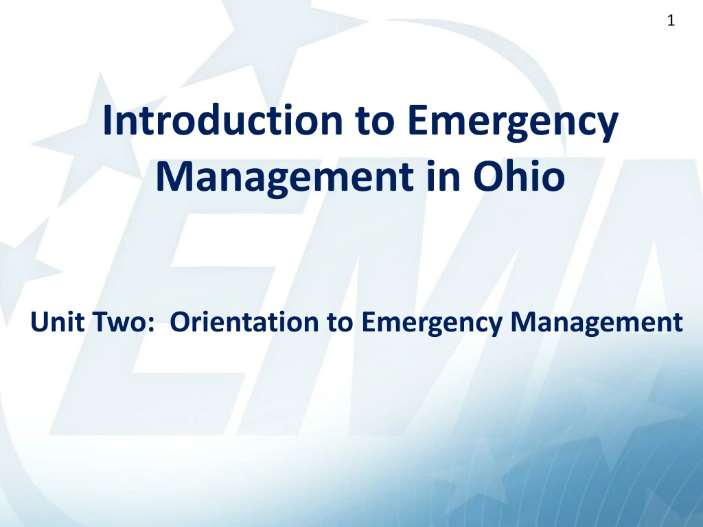 introduction to emergency management in ohio