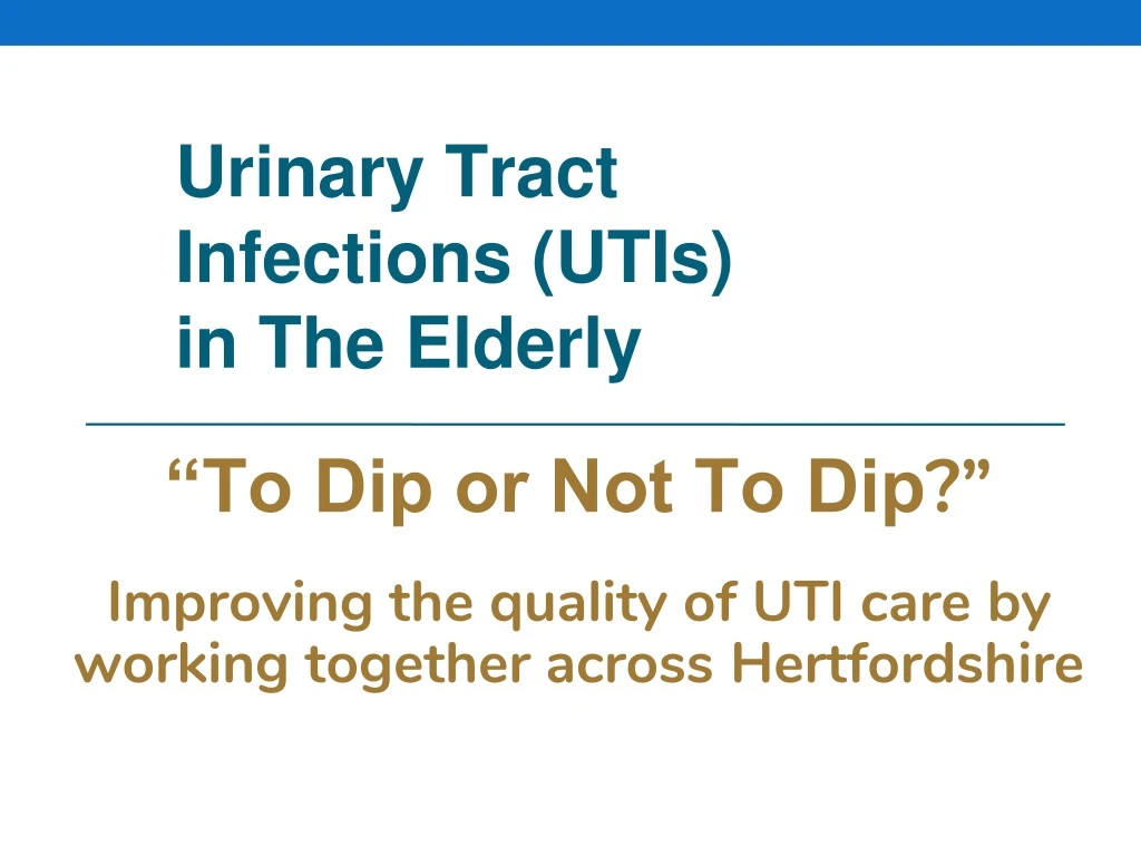 urinary tract infections utis in the elderly