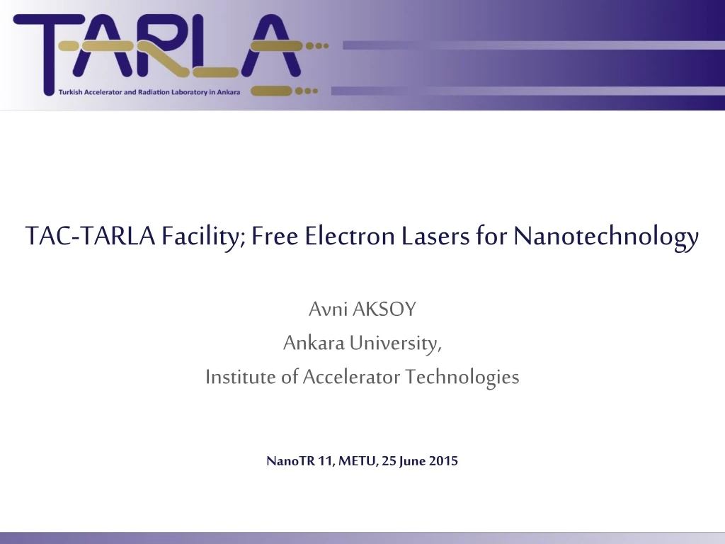 tac tarla facility free electron lasers