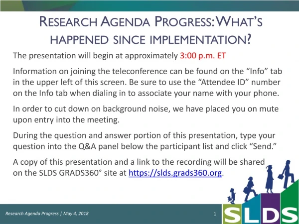 Research Agenda Progress: What’s happened since implementation?