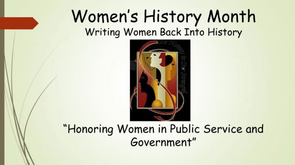 Women’s History Month Writing Women Back Into History