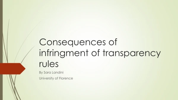 Consequences of infringment of transparency rules