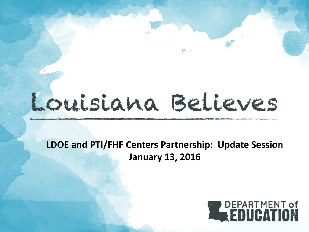 ldoe and pti fhf centers partnership update