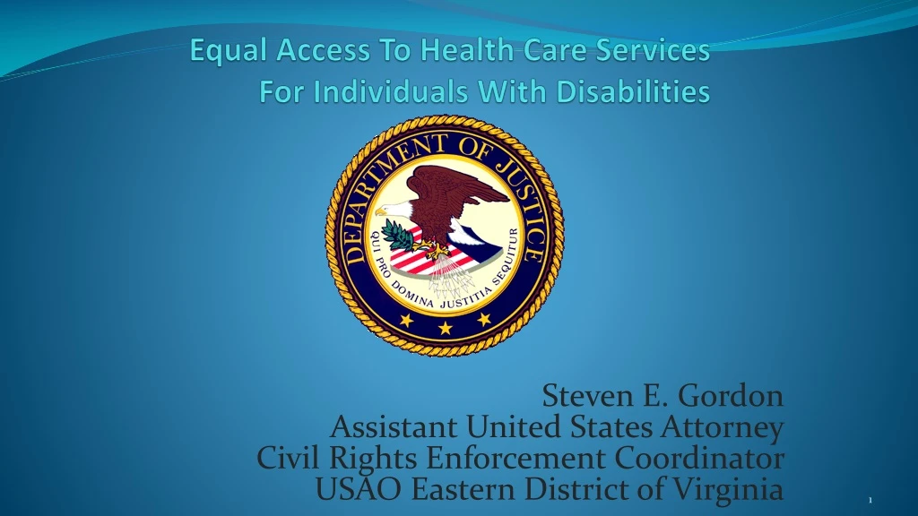 equal access to health care services for individuals with disabilities