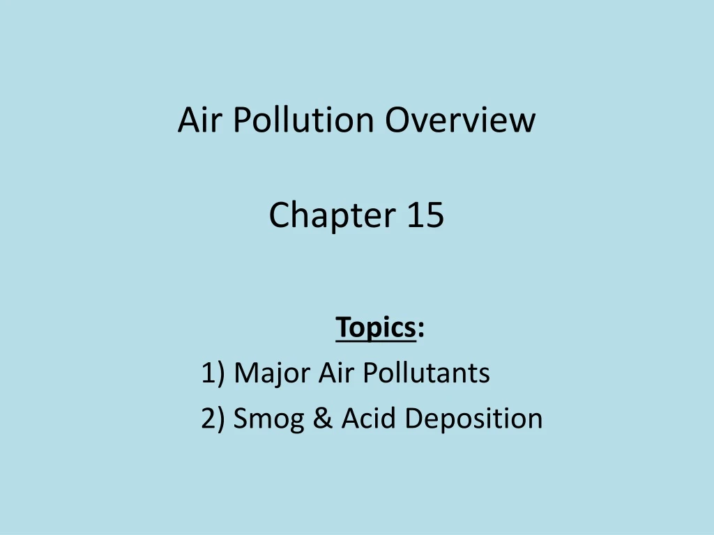 air pollution overview