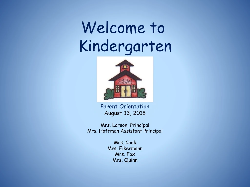 welcome to kindergarten