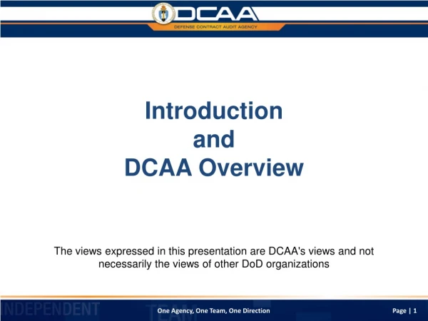 Introduction and DCAA Overview