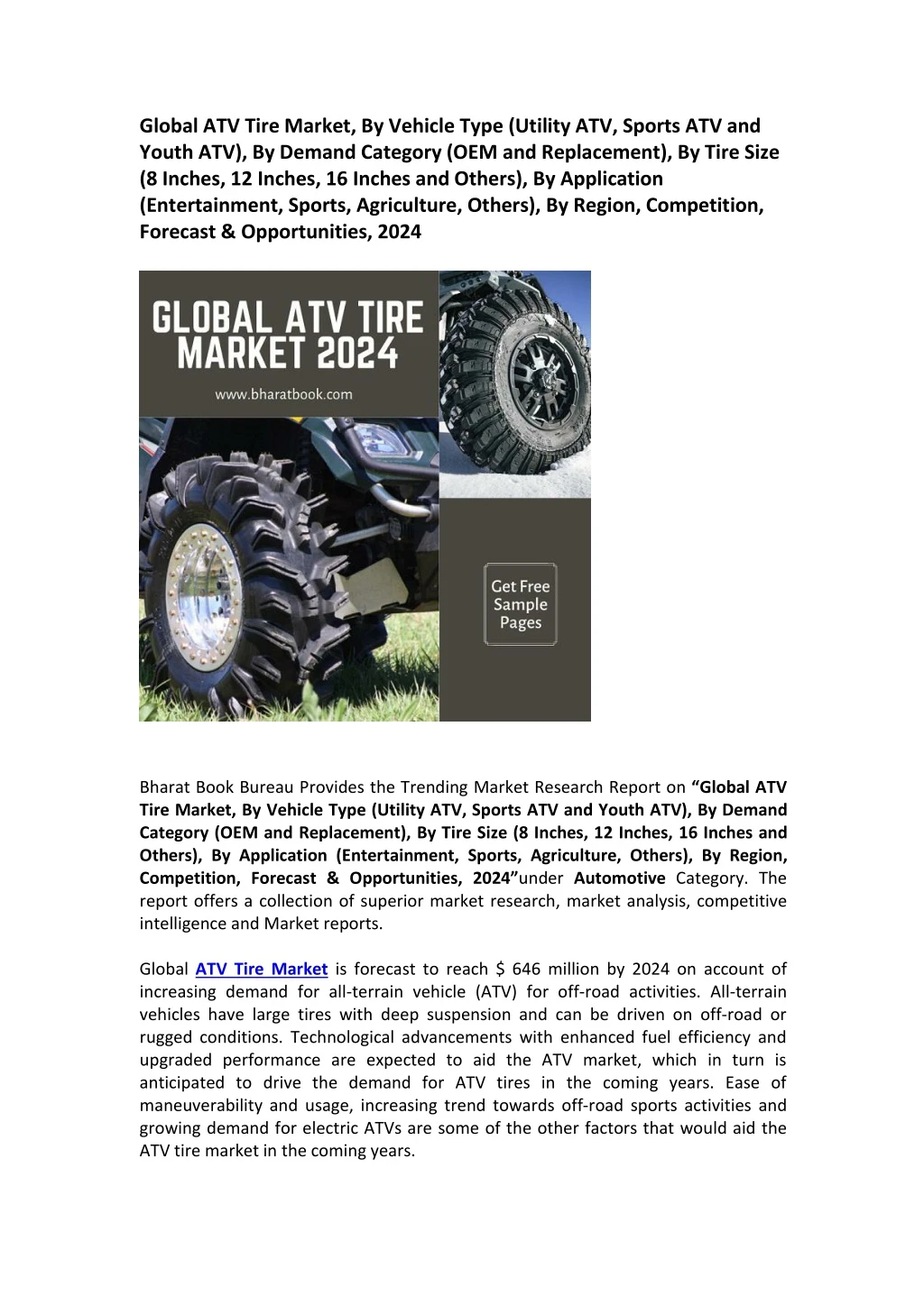 global atv tire market by vehicle type utility