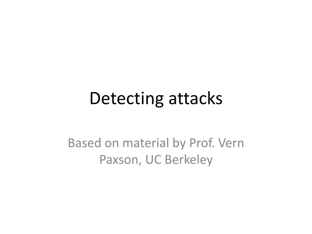 detecting attacks