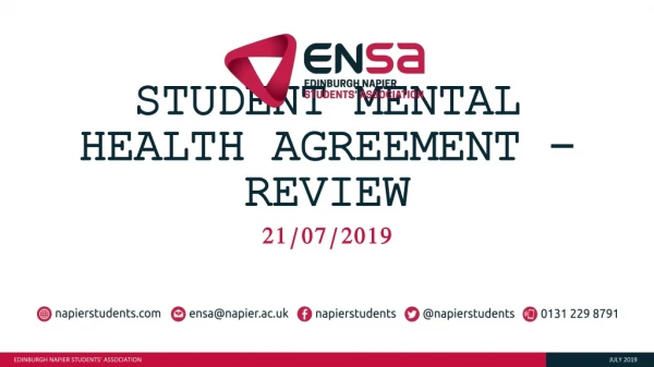 Student mental health agreement - review