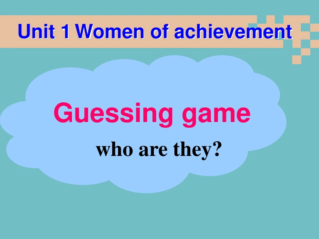 unit 1 women of achievement