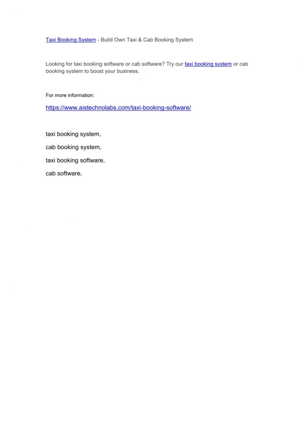 taxi booking system build own taxi cab booking