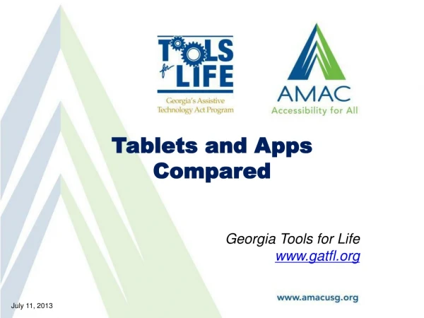 Tablets and Apps Compared
