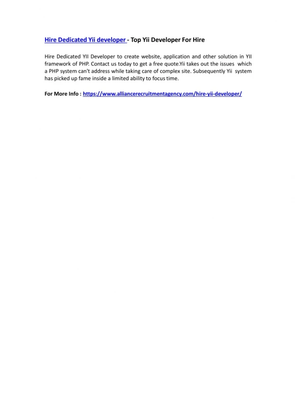 hire dedicated yii developer top yii developer