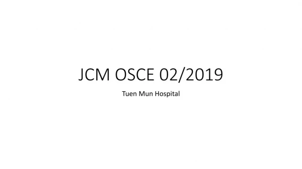 JCM OSCE 02/2019