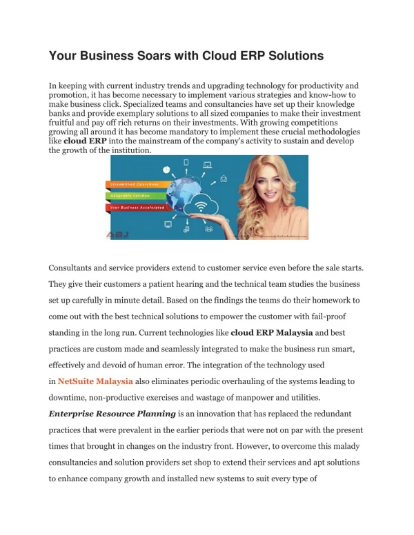 your business soars with cloud erp solutions