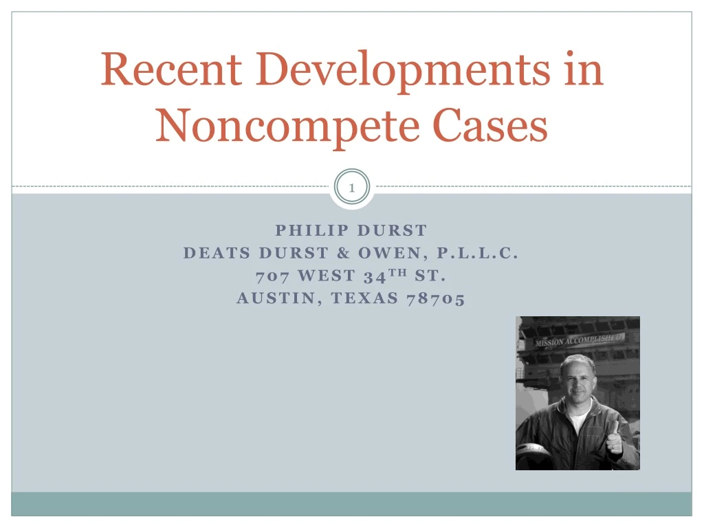 recent developments in noncompete cases