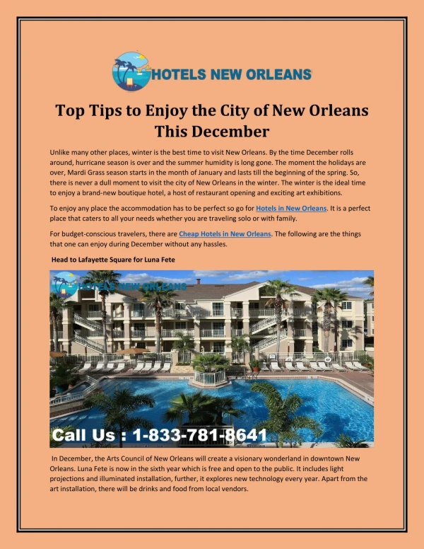 Top Tips to Enjoy the City of New Orleans This December