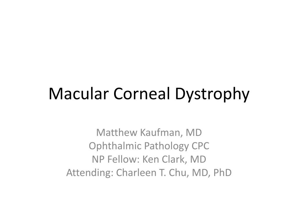 macular corneal dystrophy