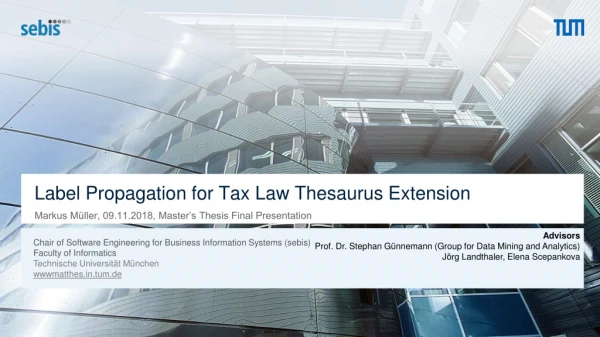 Label Propagation for Tax Law Thesaurus Extension