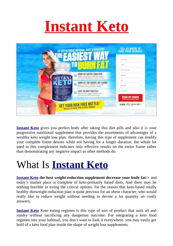 Instant Keto[Reviews] Shark Tank,Ingredients,Pills Where to Buy ...