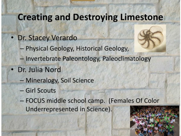 Creating and Destroying Limestone