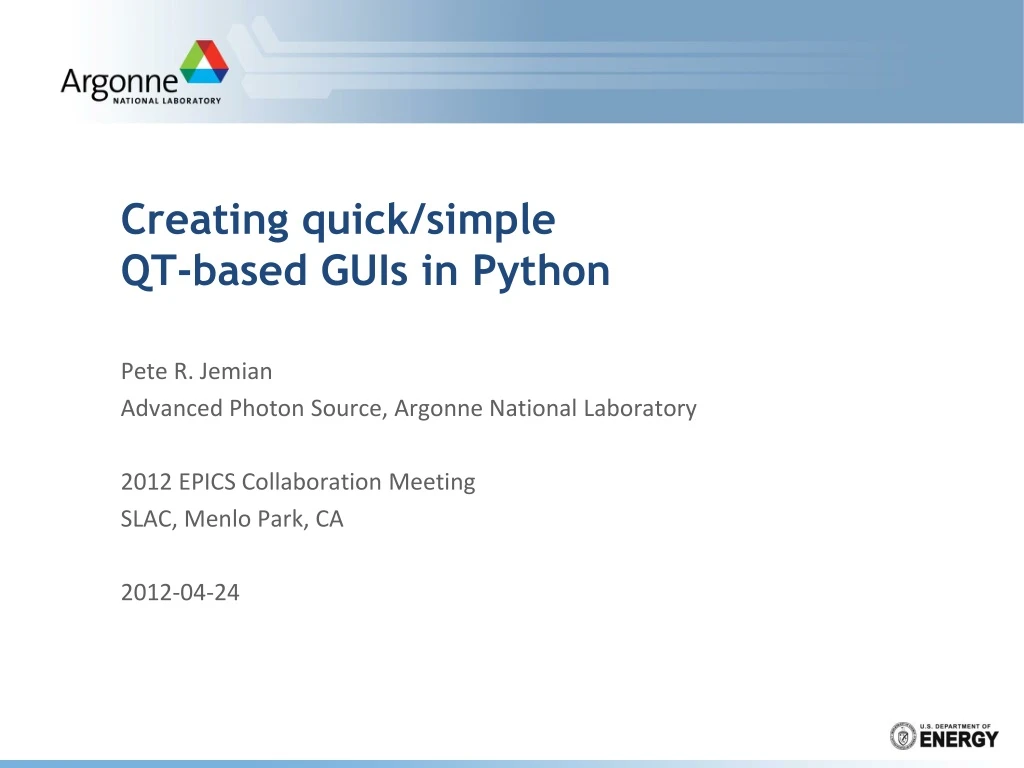 creating quick simple qt based guis in python