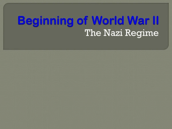 Beginning of World War II