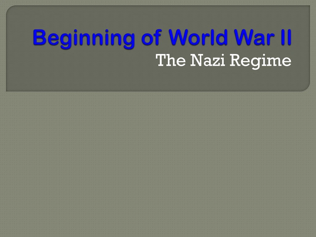 beginning of world war ii