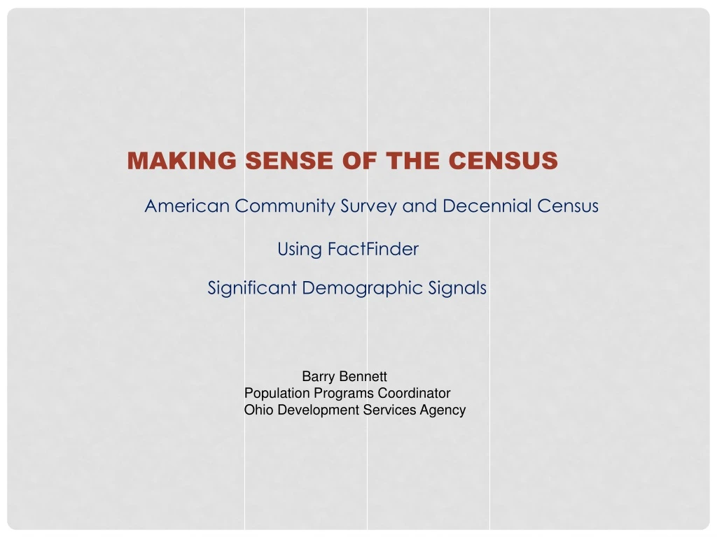 making sense of the census