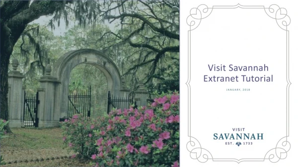 Visit Savannah Extranet Tutorial