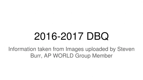 2016-2017 DBQ