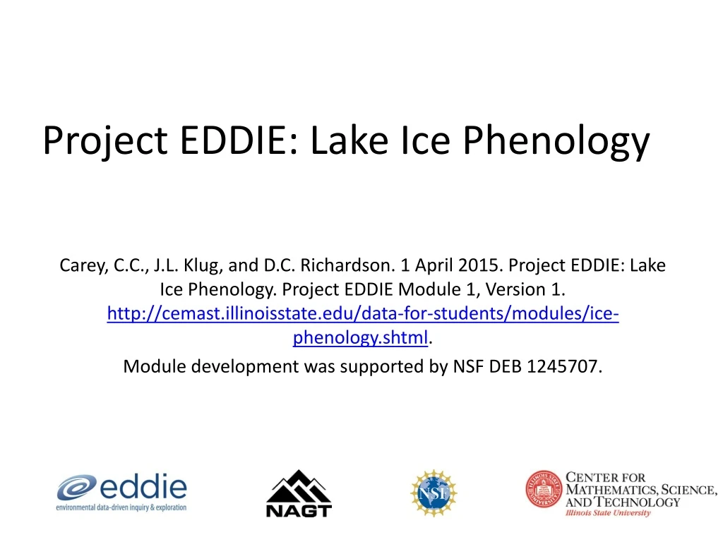 project eddie lake ice phenology