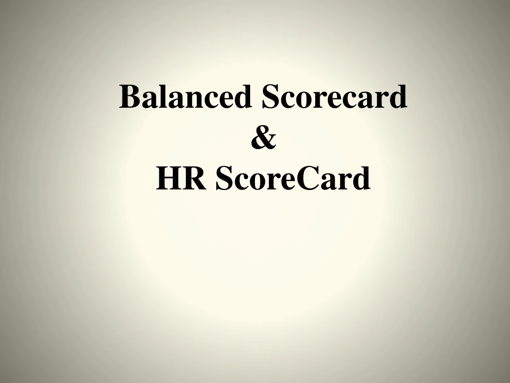 balanced scorecard hr scorecard