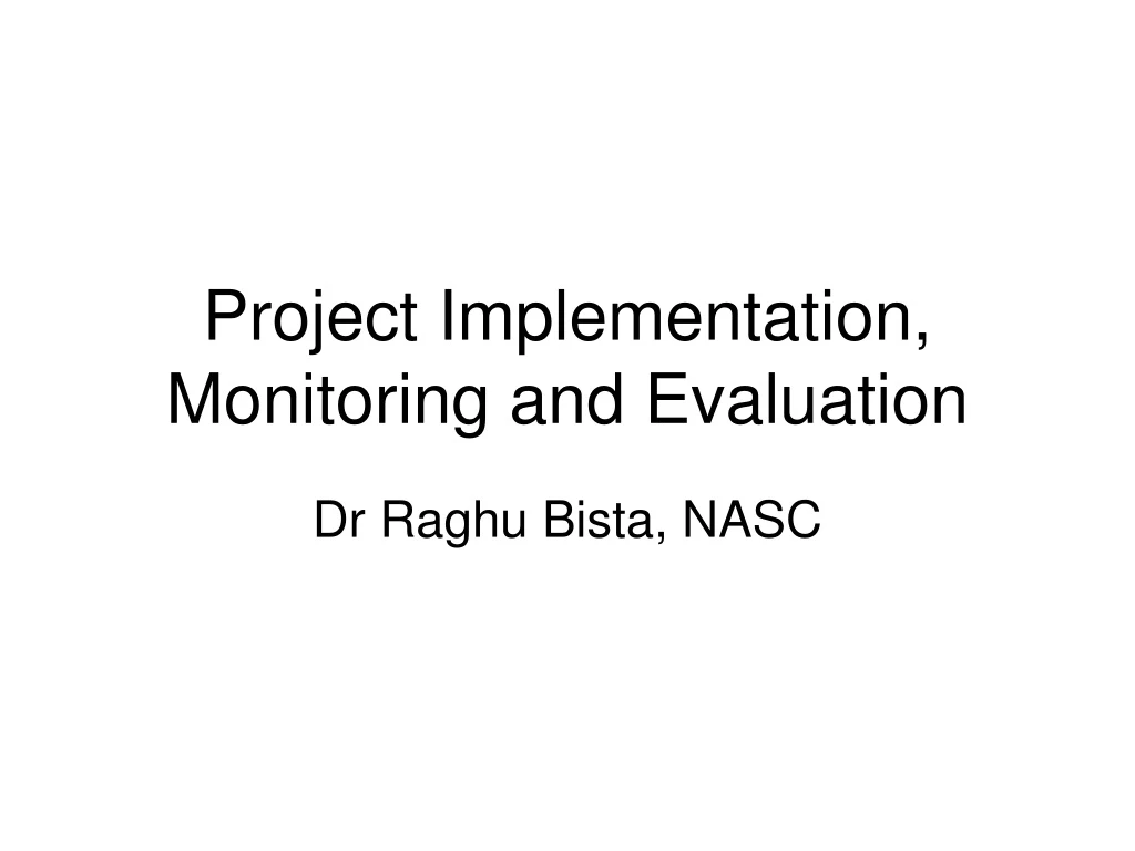 project implementation monitoring and evaluation