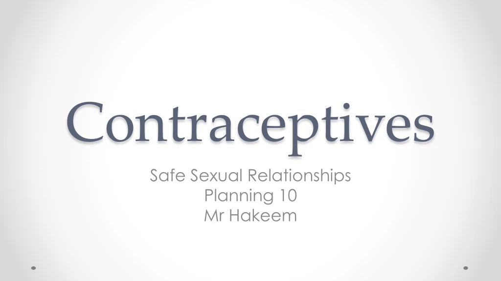 contraceptives