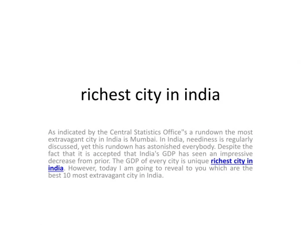richest city in india