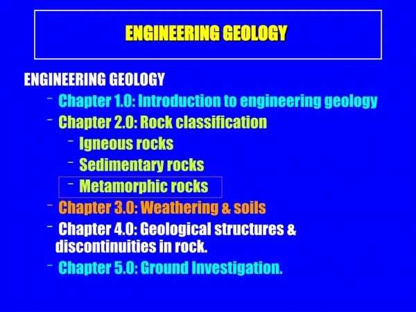 ENGINEERING GEOLOGY