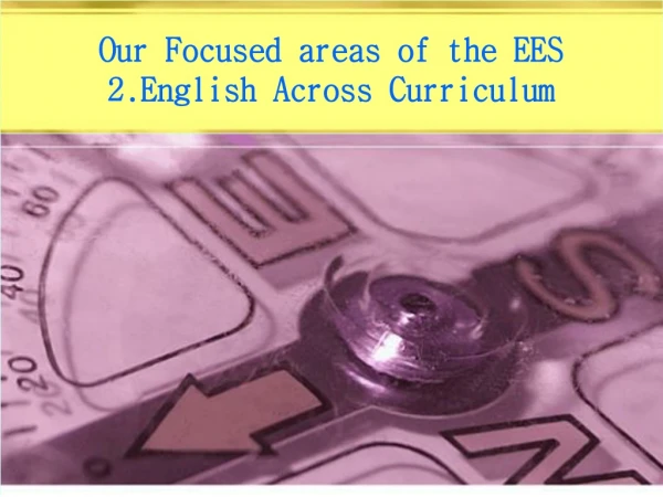 Our Focused areas of the EES 2.English Across Curriculum