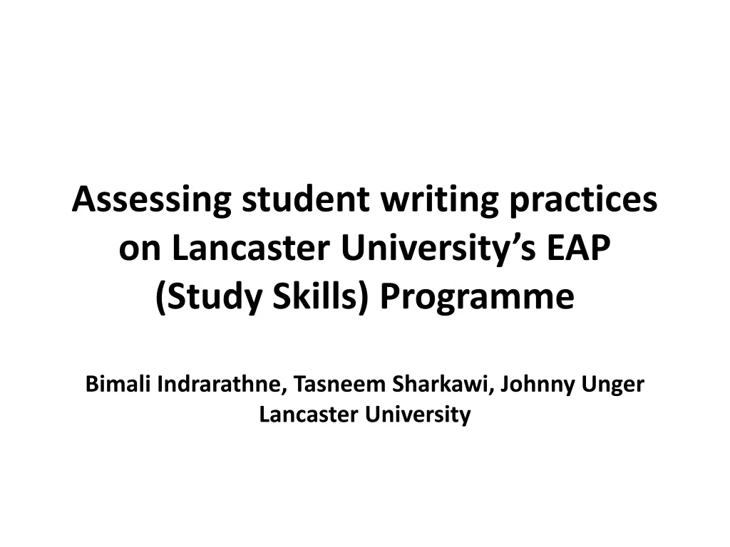 assessing student writing practices on lancaster