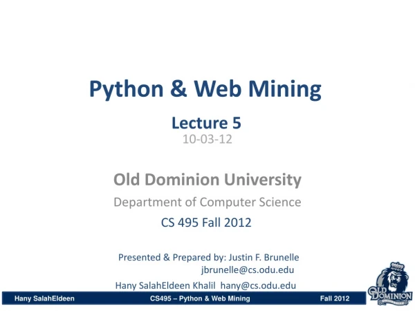 Python &amp; Web Mining