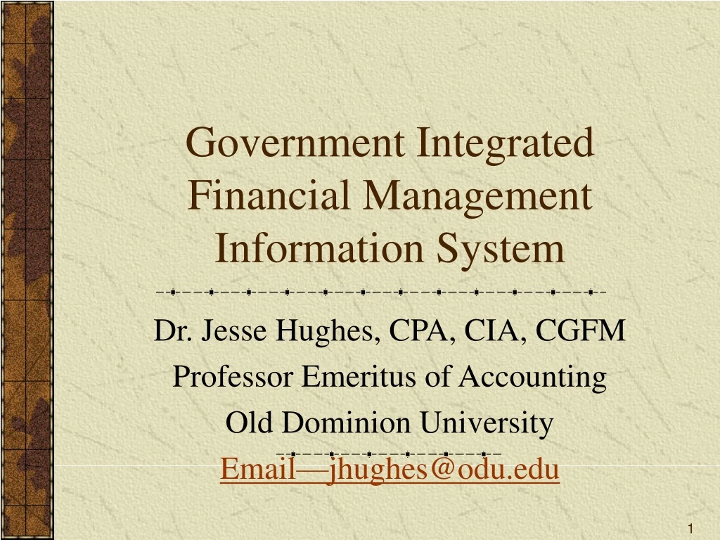 government integrated financial management information system