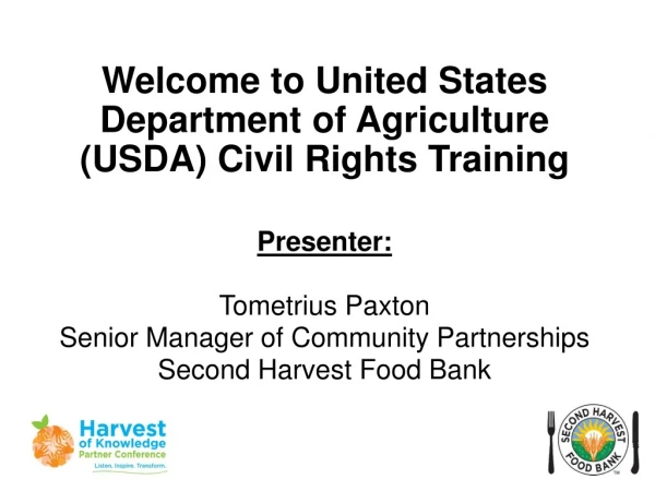 Welcome to United States Department of Agriculture (USDA) Civil Rights Training
