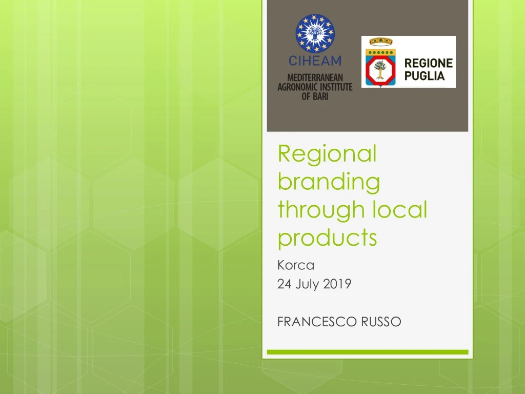 regional branding through local products