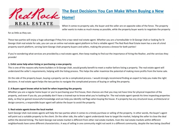 the best decisions you can make when buying