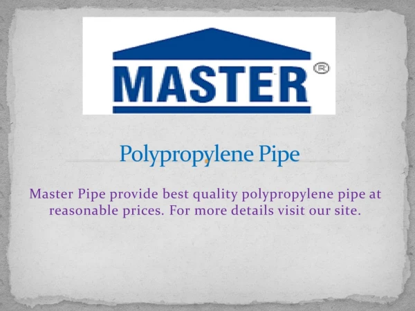 polypropylene pipe