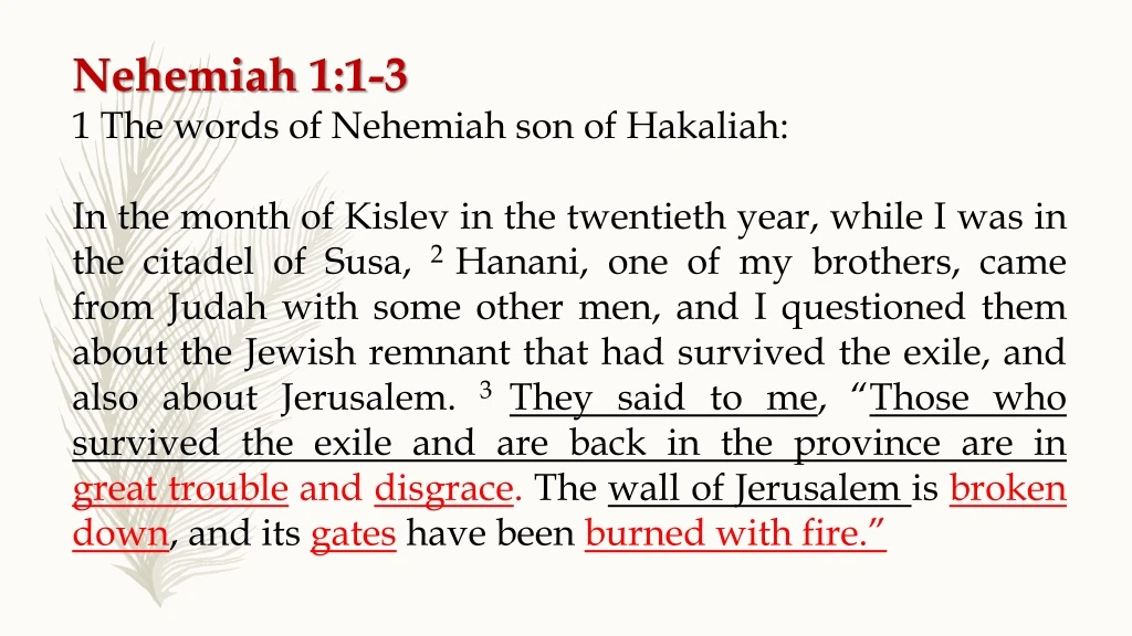 nehemiah 1 1 3 1 the words of nehemiah
